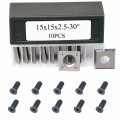 15mm Square Straight Tungsten Carbide Replacement Cutter Inserts 10pcs X 15 2 5mm Knives For Woodworking Spiral Helical Planer 