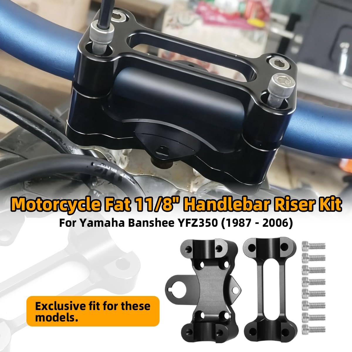 Fat 1 8 In Handlebar Riser Clamp Conversion Mount Kit For Yamaha Banshee Yfz350 Yfz 350 1987 2006 Aluminum Alloy Fixing Block