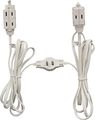 Ge Twin Extension Cord 12 Ft 6 Feet On Each Side Flat Head Wall Hugger Plug Polarized Outlets With Safety Cover 