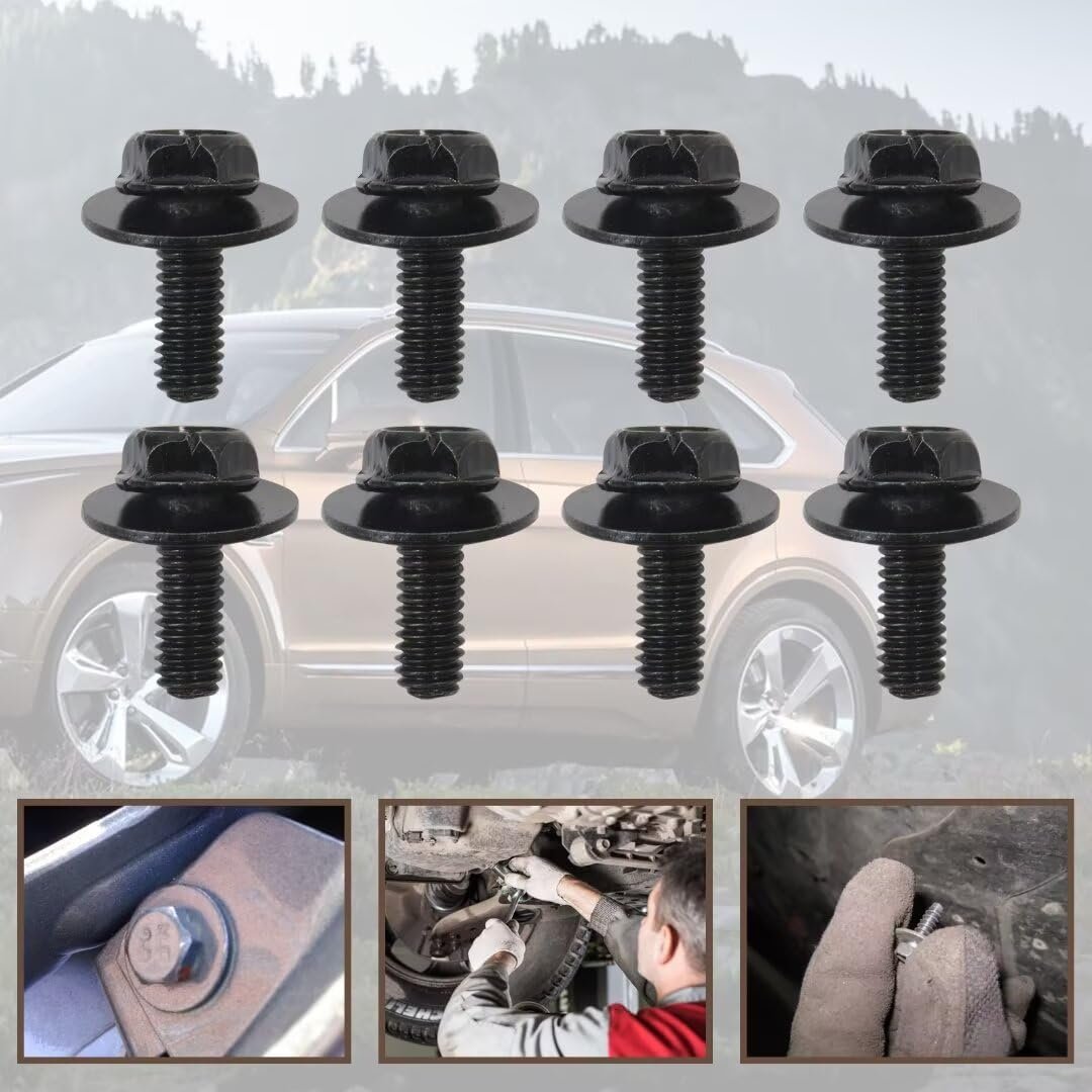 Version 8x 12mm Top Front Skid Plate Bolts And Gasket Compatible For T-oyota Tacoma Fj Tundra Land Cruiser 2013-2020