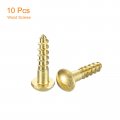 Uxcell Wood Screws M5 X 20mm Slotted Round Head Brass Self-tapping Woodworking Screw 10 Pcs