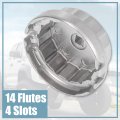 X Autohaux Oil Filter Cap Wrench 14 Flutes 4 Slots 64 5mm Removal Tool For Toyota Camry Rav4 Highlander 2 5l-5 7l Engine Silver