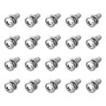 M4 X 10mm 304 Stainless Steel Phillips Pan Head Machine Screws Bolts Combine With Spring Washer And Plain Washers 20pcs 