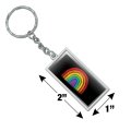 Graphics More Distressed Pride Rainbow Lbgtq Rectangle Keychain In Chrome Plated Metal