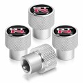 Ipick Image For Nissan Gt-r In Black On Shining Silver Aluminum Tire Valve Stem Caps