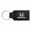 Ipick Image Compatible With Honda Logo Rectangular Black Leatherette Key Chain