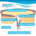 Hqrp 2-pack Lightweight Protective Eyewear Safety Glasses For Reduction Glare In Operations With Blue Light Orange Lenses Black