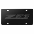 Ipick Image Made For Chevrolet Z71 Offroad 3d Gunmetal Gray Name Logo On Black Stainless Steel License Plate