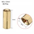 Uxcell M3x12 Female-female Hex Brass Pcb Motherboard Spacer Standoff For Fpv Drone Quadcopter Computer Circuit Board 35pcs