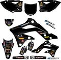 1999-2002 Kx 250 Mayhem Black Senge Graphics Complete Kit For Kawasaki 