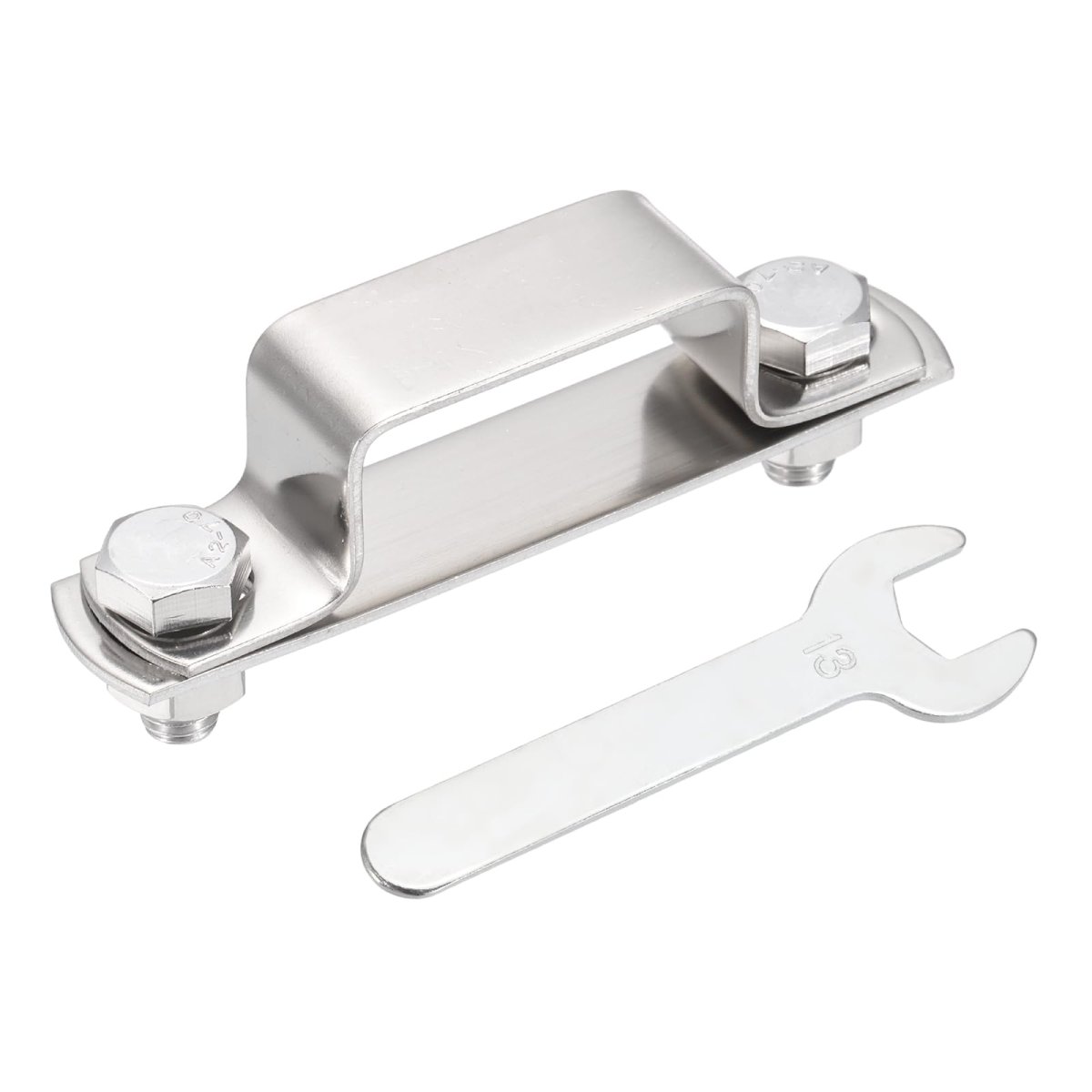 U Shape Square Tube Clamp 40x20mm Shaped Bracket 304 Stainless Steel Strap With Bolt Plate Nuts And Wrench For Pipes Door
