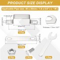 U Shape Square Tube Clamp 40x20mm Shaped Bracket 304 Stainless Steel Strap With Bolt Plate Nuts And Wrench For Pipes Door