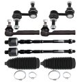 8-piece For 2010-2014 Subaru Legacy Front Inner Outer Tie Rod End Steering Rack Boot Sway Bar Link