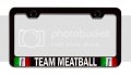 Team Meatball Italian Italy Black Metal License Plate Frame Tag Holder Heavy Duty Stainless Steel Universal Fit For Us And 