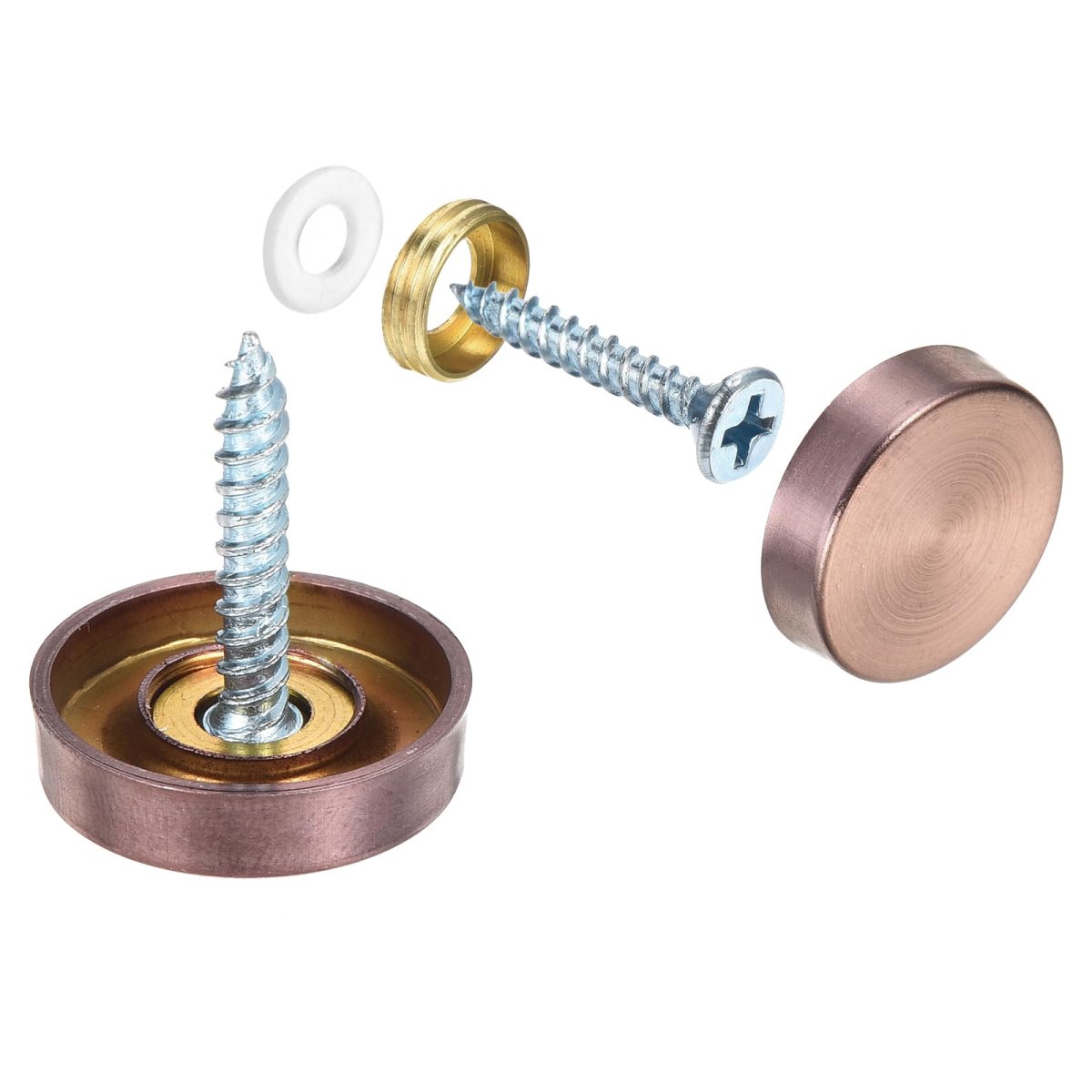 16 Pcs Screw Covers Caps 304 Stainless Steel Mirror Screws Decorative Cover Nails Fasteners For Sign Advertising Hardware
