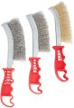 Performance Tool W4990 3pc Hand Brush Set Stainless Steel Galvanized And Brass Wire For Cleaning Welding Slag Rust 