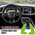 Pair Green Steering Wheel Shift Paddle Shifter Extension Cover Accessories For Dodge Challenger Charger 2015-2021 Durango