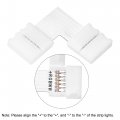 Uxcell 6 Pin 12mm 5050 Led Strip Light Solderless Gapless L Shape Connector White 6pcs