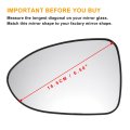 Car Rearview Left Driver Side Mirror Glass Replacement W Backing Plate Convex Non-heated White For Kia Rio 2012-2016