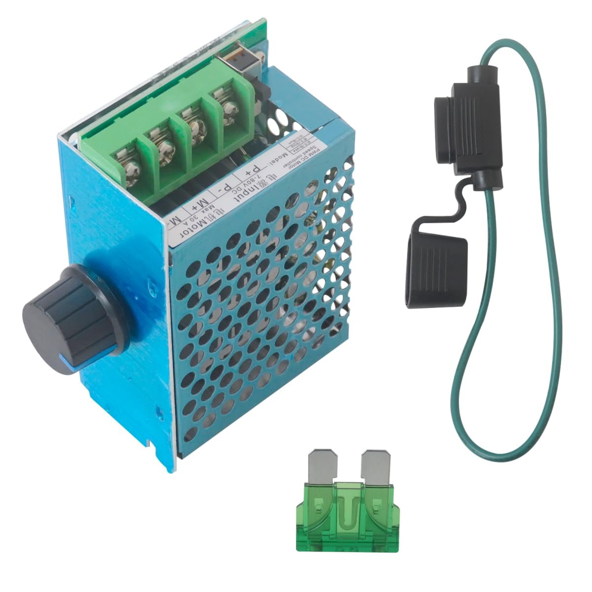 Dc 7-70v Motor Speed Controller 30a Fuse Pwm Brushed For Power Tools 500w Output With 15cm Wire And Run Stop Brake Switch