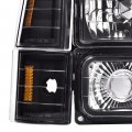 G-plus Headlights Assembly Compatible With 1994 1995 1996 1997 1998 1999 Gmc C1500 K1500 Yukon Bumper Headlamp Cleara Lensa