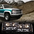 G-plus Headlights Assembly Compatible With 1994 1995 1996 1997 1998 1999 Gmc C1500 K1500 Yukon Bumper Headlamp Cleara Lensa