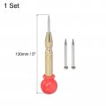 Uxcell Automatic Center Punch 5-inch Spring-loaded Holeer Marker Yellow With Cap Pointed Tip For Wood Metal Plastic 1 Set 1pcs