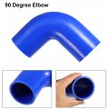 X Autohaux 1 Set 57mm 25 Id 90 Degree Elbow Engine Silicone Hose Blue For Car Intercooler Intake Piping With 2 Pcs Clamps