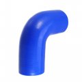 X Autohaux 1 Set 57mm 25 Id 90 Degree Elbow Engine Silicone Hose Blue For Car Intercooler Intake Piping With 2 Pcs Clamps