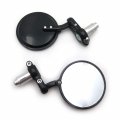 Httmt Mt339-003-25- Compatible With Black Foldable Universal Motorcycle Round 1 25 Mm Handle Bar End Side Mirrors