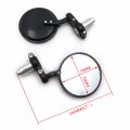 Httmt Mt339-003-25- Compatible With Black Foldable Universal Motorcycle Round 1 25 Mm Handle Bar End Side Mirrors