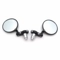 Httmt Mt339-003-25- Compatible With Black Foldable Universal Motorcycle Round 1 25 Mm Handle Bar End Side Mirrors