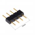 Uxcell 100pcs 4 Pin Male To Plug Header Adapter Connector Fit Rgb 3528 5050 Led Chip Strip Black