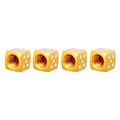 Tomall Dice Style Aluminum Alloy Tire Air Valve Stem Caps For Universal Car Motorcycle Bike Gold 4pcs