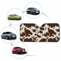 Annejudy Brown Cow Print Car Windshield Sun Shade Durable Shield For Front Window Blocks Uv Rays Foldable Automotive Interior