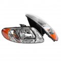 Pair Headlight Assembly Compatible With 01 02 03 04 05 06 07 Town Country Dodge Caravan Grand For Voyager Chrome Housing