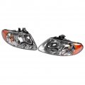 Pair Headlight Assembly Compatible With 01 02 03 04 05 06 07 Town Country Dodge Caravan Grand For Voyager Chrome Housing