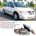 Pair Headlight Assembly Compatible With 01 02 03 04 05 06 07 Town Country Dodge Caravan Grand For Voyager Chrome Housing