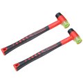 2pcs Rubber Mallet Double-faced With Non-slip Plastic Grip Hammer Soft Hard Replacement For Leather Crafts Tile Vinyl 