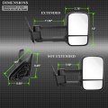 Acanii Telescoping Extendable Towing Manual Non Heat Passenger Side Mirror For 1999-2006 Chevy Silverado Gmc Sierra