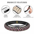Dujiea Mexican Floral Sugar Skulls Elastic Stretch Steering Wheel Cover Anti-slip And Durable Car Accessories For Women Men 15