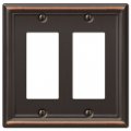 Amerelle 149rrdb Chelsea Wallplate 2 Rocker Aged Bronze 