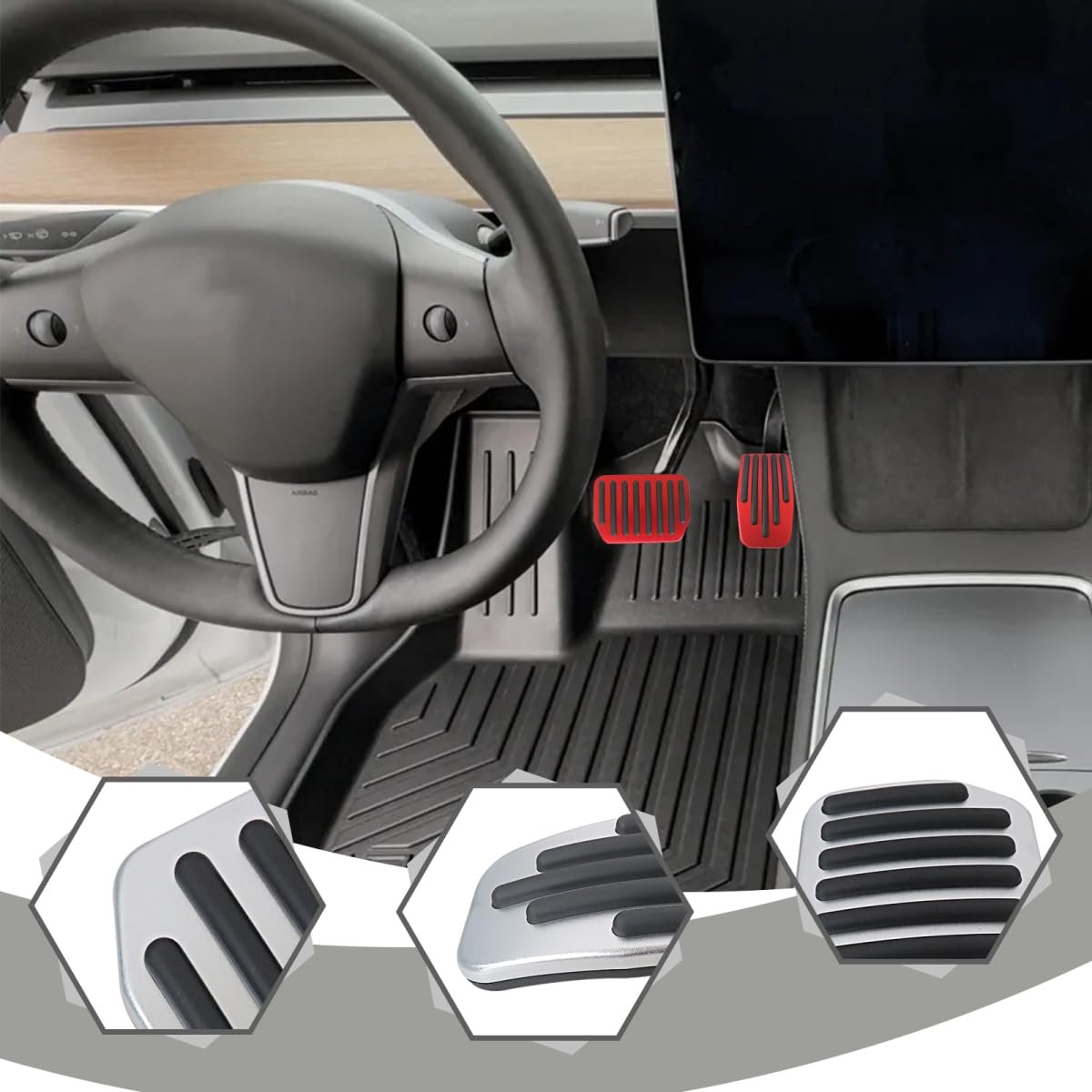Foot Pedal Pad Replacement Fit For Tesla Model 3 Y 2016-2025 Auto Aluminum Covers Accessories Non-slip Accelerator Brake Rest