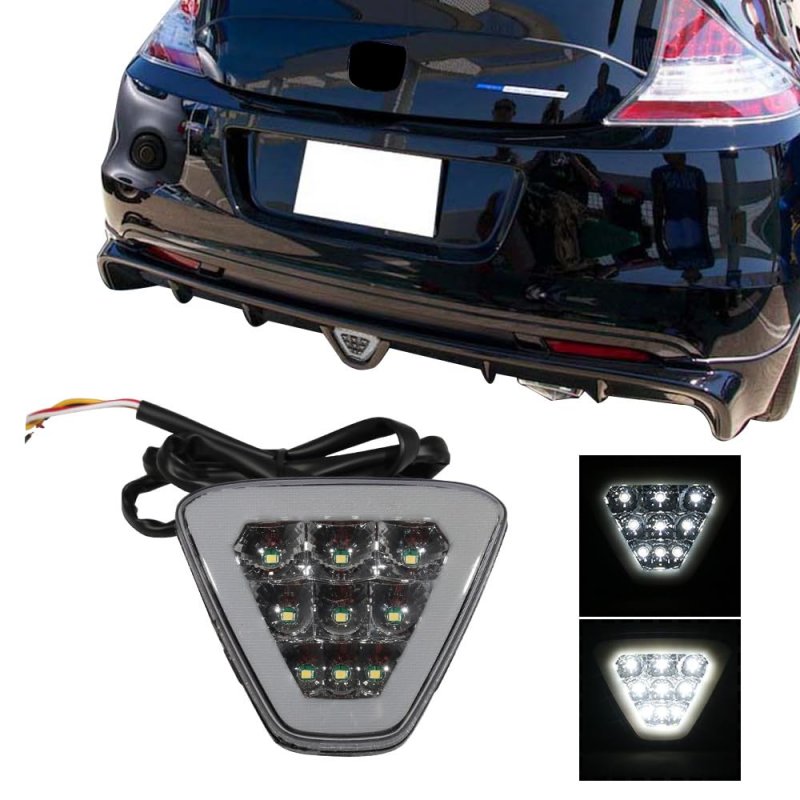 Ikon Motorsports Brake Lights Universal Fitment For Car Triangle Smoke Rear 3rd Stop Safety Lamp