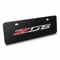 Ipick Image Made For Chevrolet Corvette C7 Z06 3d Logo 12 X 4 25 European Look Black Half-size Stainless Steel License Plate