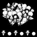 Uxcell 30pcs 51411973500 9mm White Plastic Rivets Clips Bumper Fender Fastener For Bmw