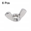 Uxcell 10-32 Wing Nuts 304 Stainless Steel Shutters Butterfly Nut Hand Twist Tighten Fasteners Parts 6pcs
