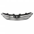 Hecasa Front Upper Grille Compatible With 2013-2016 Hyundai Santa Fe Sport Hy1200163 Abs Plastic Black Silvery Painted Chrome