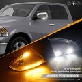 Hercoo Led Side Mirror Turn Signal Puddle Light Lamp Housing Cover Compatible With Dodge Ram 1500 2009-2018 2500 2010-2018