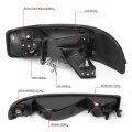 Auto Dynasty Led Drl Tinted Clear Corner Headlight W Bumper Lamps Tool Kit Compatible With Gmc Sierra Yukon 99-07